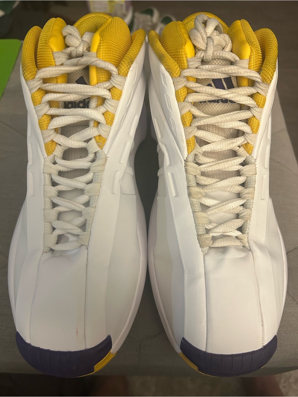 Kobe Bryant adidas Crazy 1 - White Yellow Purple - Men’s 8.5